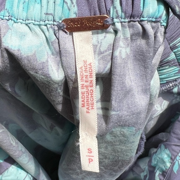 🌻FREE PEOPLE Meet Me In Maui Printed Mini Dress In Blue Size Small New Cond. - Picture 11 of 12